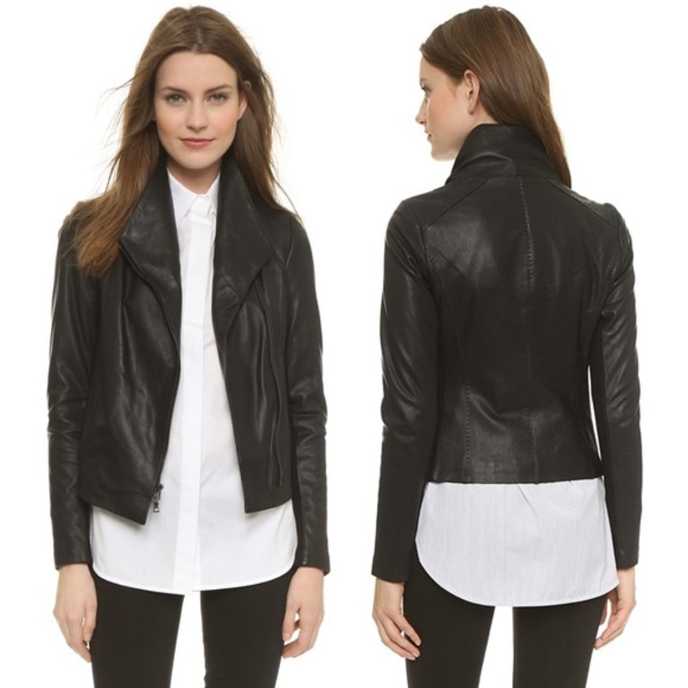 VINCE Genuine Leather Scuba Jacket